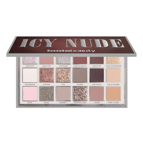Huda Limited Edition Icy Nude Eyeshadow Palette - 0.56 Oz / 16.1 G - 18 Shades