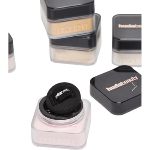 Huda Baby Bake Mini Easy Bake Loose Baking & Setting Powder - Kunafa (Deep Tan And Rich Skin Tones. Golden Undertones Brighten And Disguise Under-Eye Darkness) .21 Oz