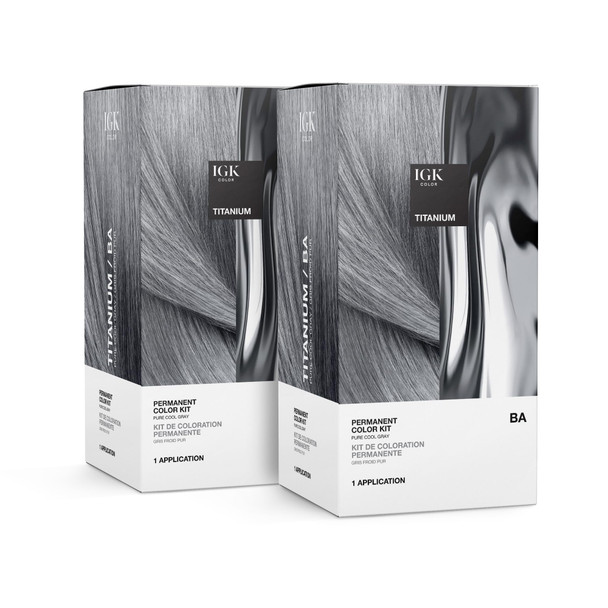 Igk Permanent Hair Dye Color Kit  V Astro Babe - Light Cool Lavendar  100% Gray Color Coverage + Strengthen + Shine  Ammonia