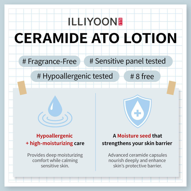 Illiyoon Ceramide Ato Lotion 528Ml(17.85Oz)  Daily Moisturizing Lotion For All Skin Types  Deep Moisturizing And Soothing Effect  Korean Skin Care