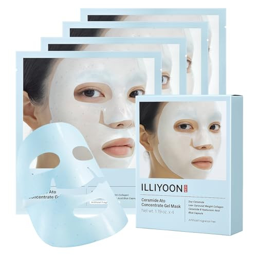 Illiyoon Ceramide Ato Concentrate Gel Face Mask  Ceramide & Collagen Hydrating Overnight Hydrogel Mask With Hyaluronic Acid Korean Pore Tightening Sleep Mask Sensitive Skin Care Glass Skin Glow