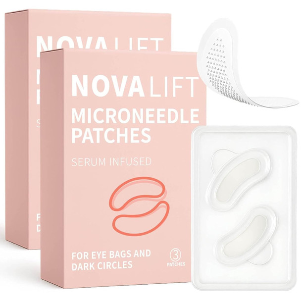 Jinmao Novalift Micro Eye Patches Under Eye Patch For Puffy Eyes And Dark Circles Smile Line Patches Forehead Hydrating Anti-Wrinkle Masks For Women 2 Boxes (3 Pairs Each) (2)