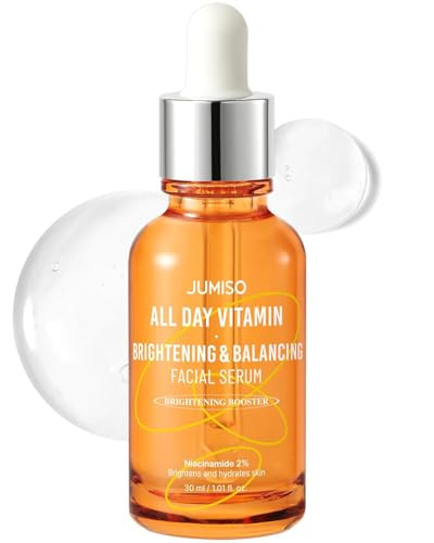 Jumiso All Day Vitamin Serum Brightening & Balancing Facial Serum  Vitamin C A B D E  Serum With Vitamin Korean Skincare Skin Brightening Soothing Vegan Serum Vitamin Tree Extract 86.14% Niacinamide 20000Ppm1.01 Fl Oz (Serum)