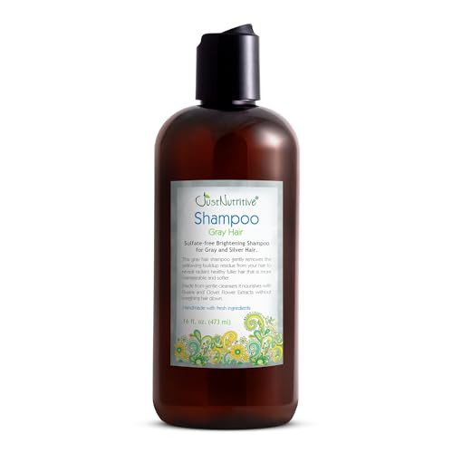 Just Nutritive Gray Hair Shampoo  Gray Hair Treatment  Just Natural Hair Care  Natural Shampoo 16 Oz