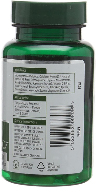 (12 Pack) - N/Aid Vitamin K2 (MENA Q7) 100mg with Vitamin D3 | 30s | 12 Pack