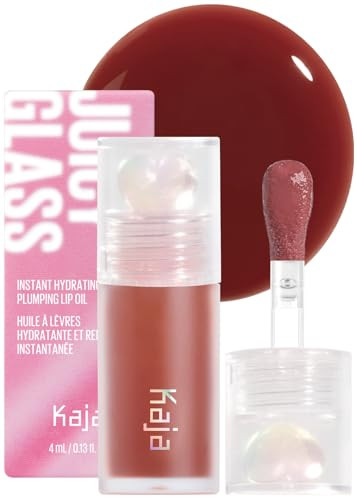 Kaja Juicy Glass Lip Oil 07 Fig Smoothie + Beauty Bento Collection - Bouncy Eyeshadow Trio 01 Rosewater 0.03 Oz Bundle