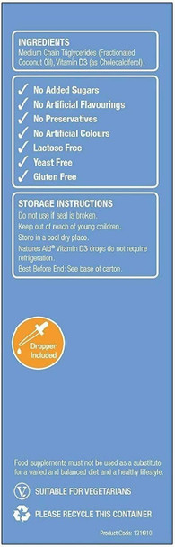 (12 Pack) - Natures Aid - Vitamin D3 400iu Drops | 50ml | 12 Pack Bundle