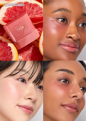 Kaja Dewy Bar - Creamy Multi-Stick Blusher & Lip Balm 06 Grapefruit Gelato 10G + Juicy Glass Lip Oil 05 Plum Paloma Bundle