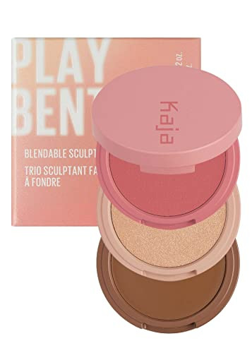 Kaja 3-In-1 Blendable Sculpting Trio - Play Bento 02 Cloud Latte + Dewy Bar - Creamy Multi-Stick Blusher & Lip Balm 06 Grapefruit Gelato 10G Bundle