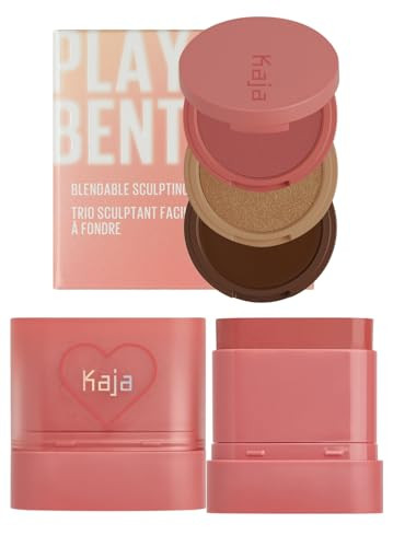 Kaja 3-In-1 Blendable Sculpting Trio - Play Bento 03 Mochamallow + Dewy Bar - Creamy Multi-Stick Blusher & Lip Balm 06 Grapefruit Gelato 10G Bundle