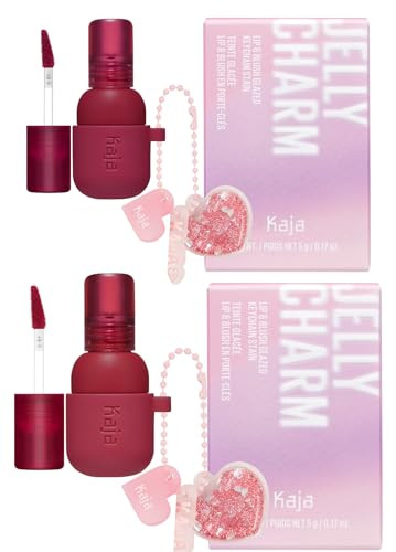 Kaja Lip & Blush Glazed Keychain Stain - Jelly Charm 01 Cherry Spritz + Lip & Blush Glazed Keychain Stain - Jelly Charm 02 Squeeze Guava Bundle