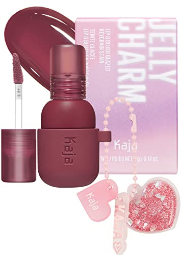 Kaja Lip & Blush Glazed Keychain Stain - Jelly Charm 01 Cherry Spritz + Lip & Blush Glazed Keychain Stain - Jelly Charm 04 Fig Soda Bundle