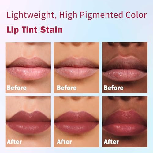 Kimuse Lip Stain Set 5 Pcs Long Lasting Waterproof Smudgeproof Lip Liner Stain Matte Natural Finish All Day Wear Lip Color