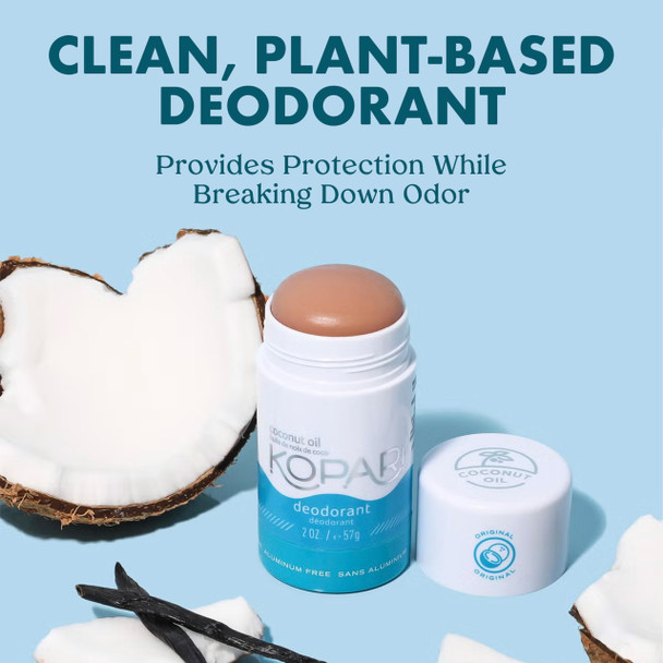 Kopari Aluminum  Coconut Deodorant Non Toxic & Clean Plant-Based Bodyworks No Aluminum Parabens Or Baking Soda Long Lasting Protection Original 2 Pack