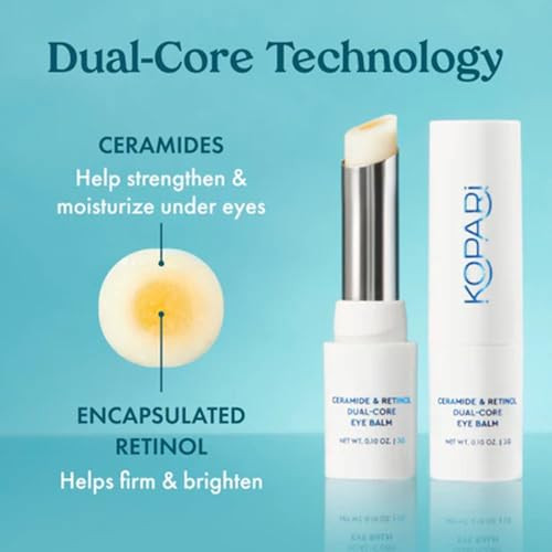 Kopari Ceramide & Retinol Dual-Core Eye Balm Ãƒ¢Ã¢Š¬Ã¢‚¬Å“ Targets Fine Lines Texture & Puffiness With Encapsulated Retinol Ceramides & Squalane Ãƒ¢Ã¢Š¬Ã¢‚¬Å“ Hydrating Brightening Anti-Aging Under Eye Treatment