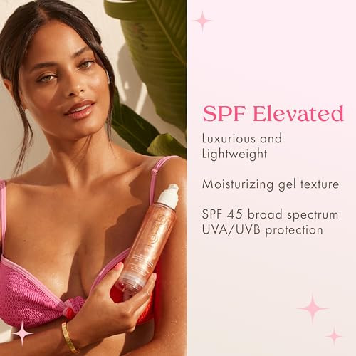 Kopari Sun Shield Body Glow Broad Spectrum Spf 45 In Rose Gold & Gradual Self-Tanning Mousse Infused With Hyaluronic Acid