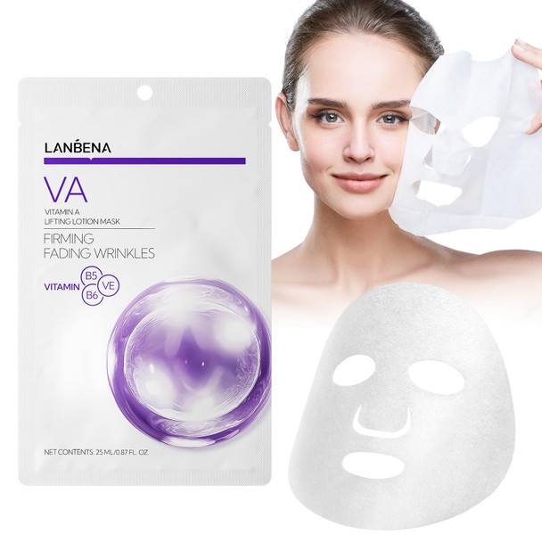 Lanbena Vitamin C Hydrating Sheet Masks Brightening Firming Anti Aging - Overynight Hydrating Face Mask For All Skin Types Moisturizing Spa Skincare -1 Pack