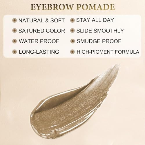 Lavone Eyebrow Stamp Stencil Kit Brow Stamp Trio Kit With Waterproof Eyebrow Pencil Pomade 20 Eyebrow Stencils Dual-Ended Eyebrow Brush And Sponge Applicator - Soft Brown
