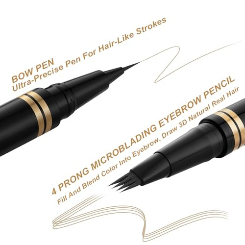 Lavone Eyebrow Makeup Kit - 4 Tip Waterproof Microblading Pencil Eyeliner Pomade Dual-Ended Brush Natural Looking - Blonde