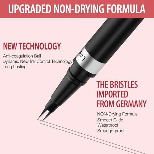 Lavone 2-In-1 Waterproof Eyebrow Pen With 2 Tip Microblading Eyebrow Pencil And Ultra-Precise Brow Pencil With Eyebrow Brush Natural Hair-Like Brows - Dark Brown