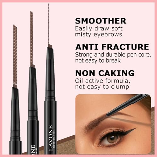 Lavone Eyebrow Color Kit With Brow Color & Eyebrow Pencil 2-In-1 Natural Effects Eyebrow Makeup Set Easy & Safe To Use 10Ml - Dark Brown