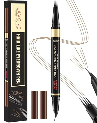 Lavone Eyebrow Pen 2-In-1 Eyebrow Pencils For Women With 4 Tip Microblading Eyebrow Pencil And Curved Precise Brow Pencil Waterproof Eyebrow Pencil Create Full Natural Hair-Like Brows Taupe