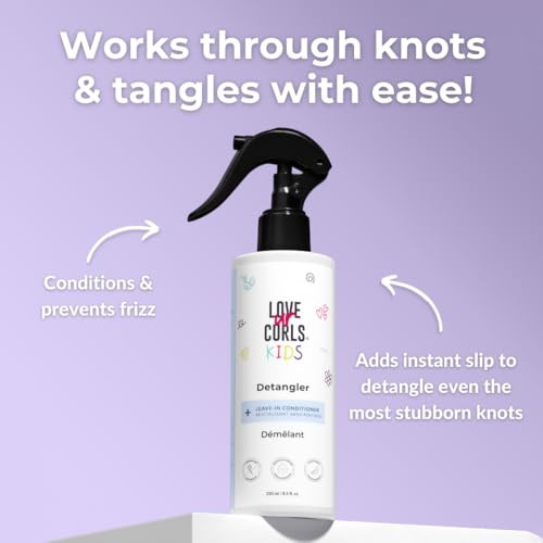 Love Ur Curls Kids Detangler Leave In Conditioner Spray Pediatrician Approved Moisturizing Hydrates And Conditions Vegan Easy To Detangle Curly Hair Sulfate & Paraben  250Ml