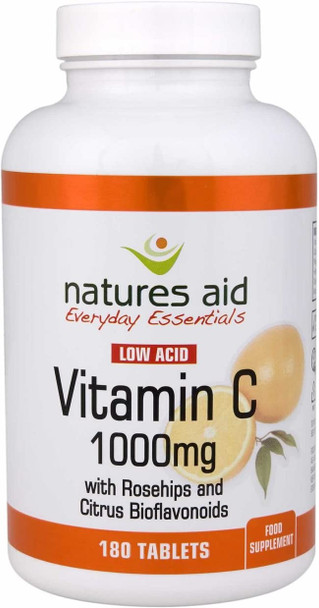 Natures Aid | Vitamin C - 1000Mg Low Acid 180 Tablets | 2 X 180 Tablet