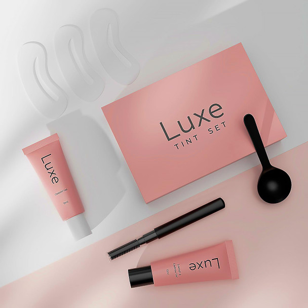 Black Color Set For Lashes And Brows - Temporary Color - Lasts Up To 4 Weeks - Gentle Ingredients - Vegan & Cruelty- - For Salon Or Home Use - Luxe Cosmetics