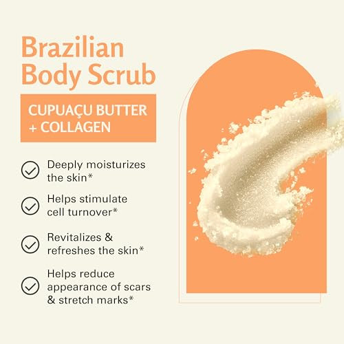 M3 Naturals Brazilian Body Scrub & Turmeric Exfoliating Foot Hand And Body Scrub