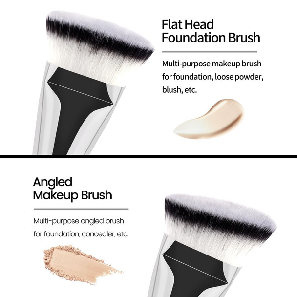 Maange Makeup Brushes 4 Pcs Makeup Brush Set For Foundation Concealer Contour Liquid Blending Face Kabuki Makeup Brush Kit (Black Gold)