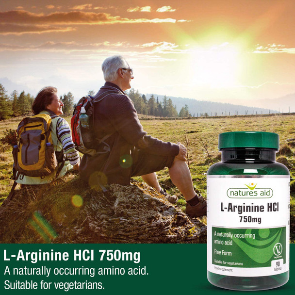 Natures Aid 750mg L-Arginine Tablets - Pack of 90 132230