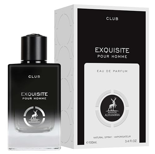 Maison Alhambra Exquisite Club Pour Homme Eau De Parfum Spray - 100Ml (3.4 Oz) Fresh Spicy Floral Scent With Warm Smooth Finish Long-Lasting Fragrance For Men