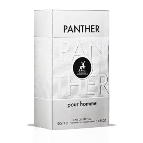 Maison Alhambra Panther Pour Homme Eau De Parfum Spray 100Ml (3.4 Oz) Long Lasting Arabian Perfume For Men - Premium Perfume Men Fresh Citrusy & Spicy Fragrance With Vanilla Vetiver & Lavender Notes
