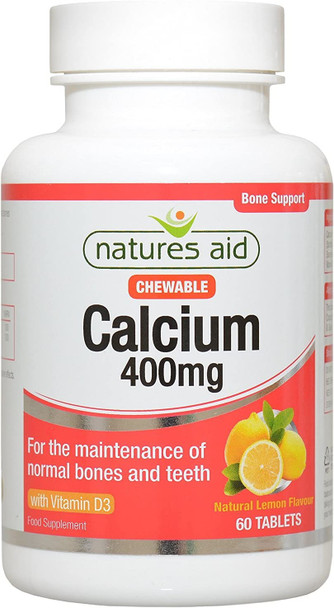 Natures Aid Chewable Calcium 400mg - 60 Tablets (PACK OF 1)