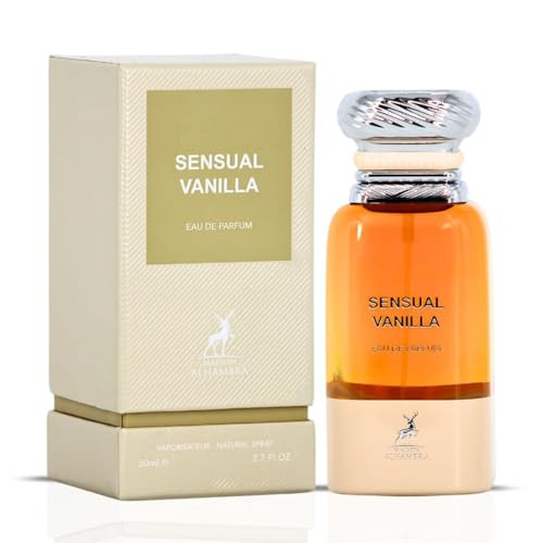 Maison Alhambra Sensual Vanilla Eau De Parfum Spray 80Ml (2.7 Oz) - Long Lasting Arabian Perfumes For Women With Creamy Almond Vanilla & Sandalwood Notes - Warm Gourmand Woody Ladies Perfume