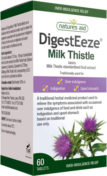 Natures Aid Digesteeze Milk Thistle, 60 Tablets