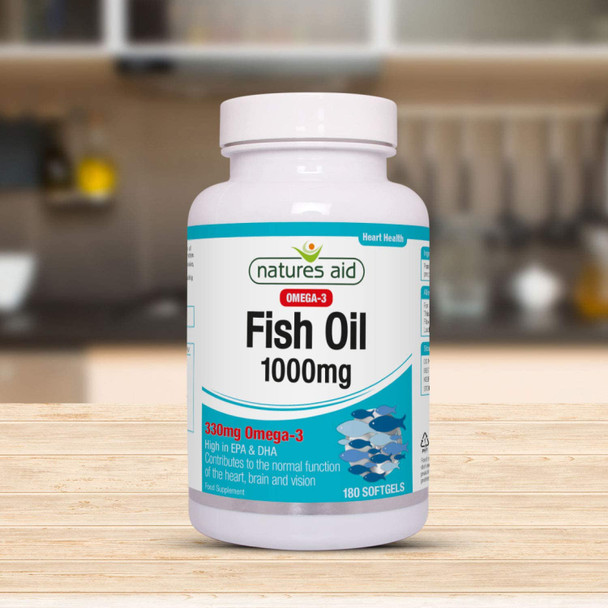 Natures Aid Fish Oil 1000mg - Pack of 180 Capsules