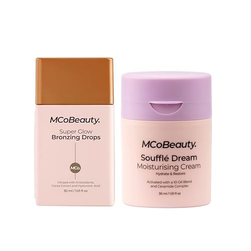 Mcobeauty Super Glow Bronzing Drops And Souffle Dream Mositurizing Cream Hydrated Glowing Skin Vegan Cruelty  (Pack Of 2)