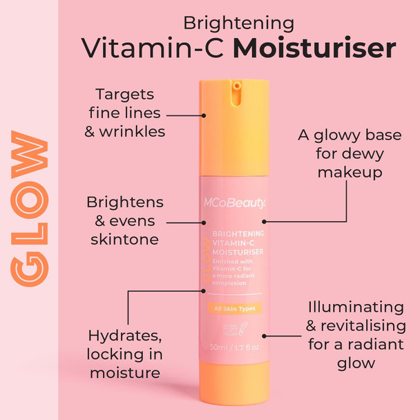 Mcobeauty - Glow Brightening Vitamin C Facial Moisturizer - Hydrating Face Cream With Ferulic Acid For Radiant Energised & Dewy Skin - Contains Ferulic Acid Crema Hidratante Para La Cara