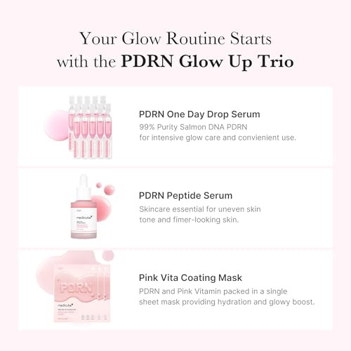 Medicube Pink Pdrn Trio  Set For Glass Glow Skin -Hydrating Firming And Radiance-Boosting Skincare Set For Women & Girls  With Salmon Dna Pdrn Peptides And Pink Vitamin  Korean Skincare