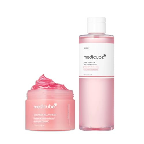 Medicube Pink Glow Home Care Duo: Pdrn Pink Peptide Toner And Collagen Jelly Cream (110Ml)  Holiday Stocking Stuffers