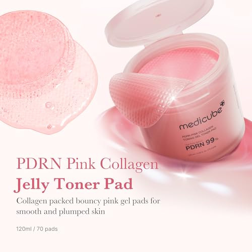 Medicube Pink Pdrn Day & Night Care Duo: Salmon Dna Pdrn Caffiene Overnight Wrapping Peel Off Facial Mask And Salmon Dna Pdrn Pink Collagen Jelly Pad  Holiday Stocking Stuffers