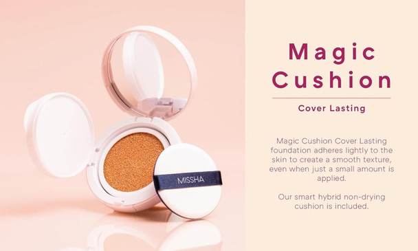 Missha Magic Cushion Foundation No.25 Warm Beige For Light/Medium With Neutral Skin Tone Flawless Coverage Dewy Finish Easy Application For All Skin Types
