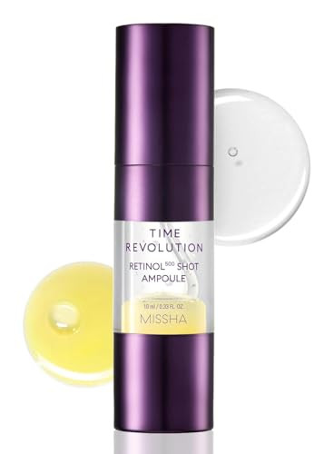Missha Time Revolution Night Repair Retinol Intensive Ampoule 0.33 Fl Oz - Advanced Korean Facial Serum For Skin Barrier Strengthening Improved Elasticity Radiance Overnight Moisturization