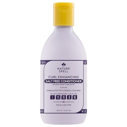 Nature Spell Curl Enhancing Conditioner Sulfate & Paraben  Deeply Conditions & Nourishes Repairs Dry & Damaged Hair With Rice Water & Linseed Color Safe For All Curl Type Vegan 10.14 Fl Oz
