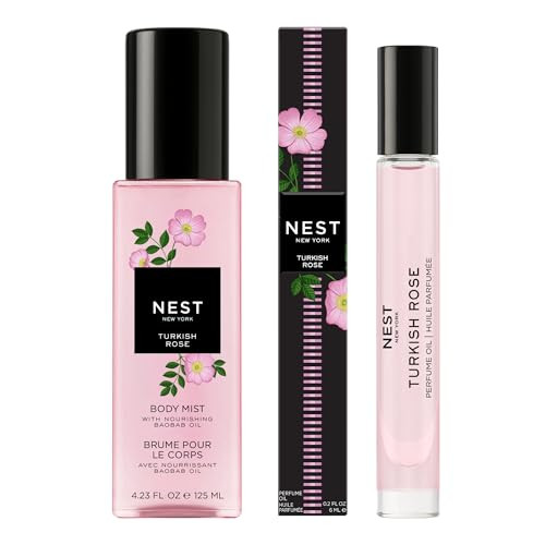Nest  York Turkish Rose Perfume Oil (Rollerball 6 Ml) & Body Mist (125 Ml) - Vegan & Cruelty