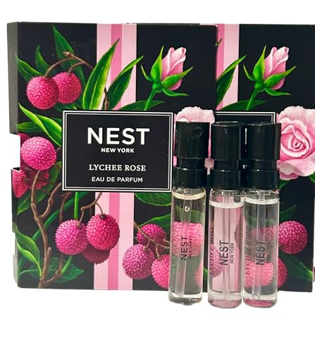 Nest Lychee Rose Sample Perfume Parfum 1.5 Ml / 0.05 Fl.Oz - Vial Spray Set Of 3 Vials (8104)