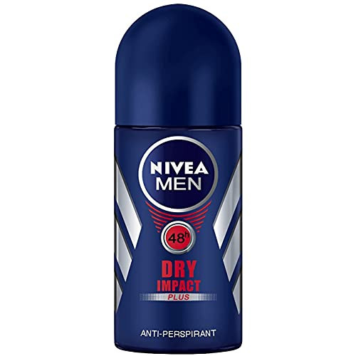 Nivea For Men Dry Impact Antiperspirant Deodorant Roll-On 50Ml (3 Pack)