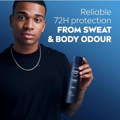 Nivea Men Deep Black Carbon Darkwood Anti-Perspirant Spray Deodorant 200Ml 72H Odor & Sweat Protection Charcoal Infused Long-Lasting Fresh Scent Aerosol For Men Pack Of 3